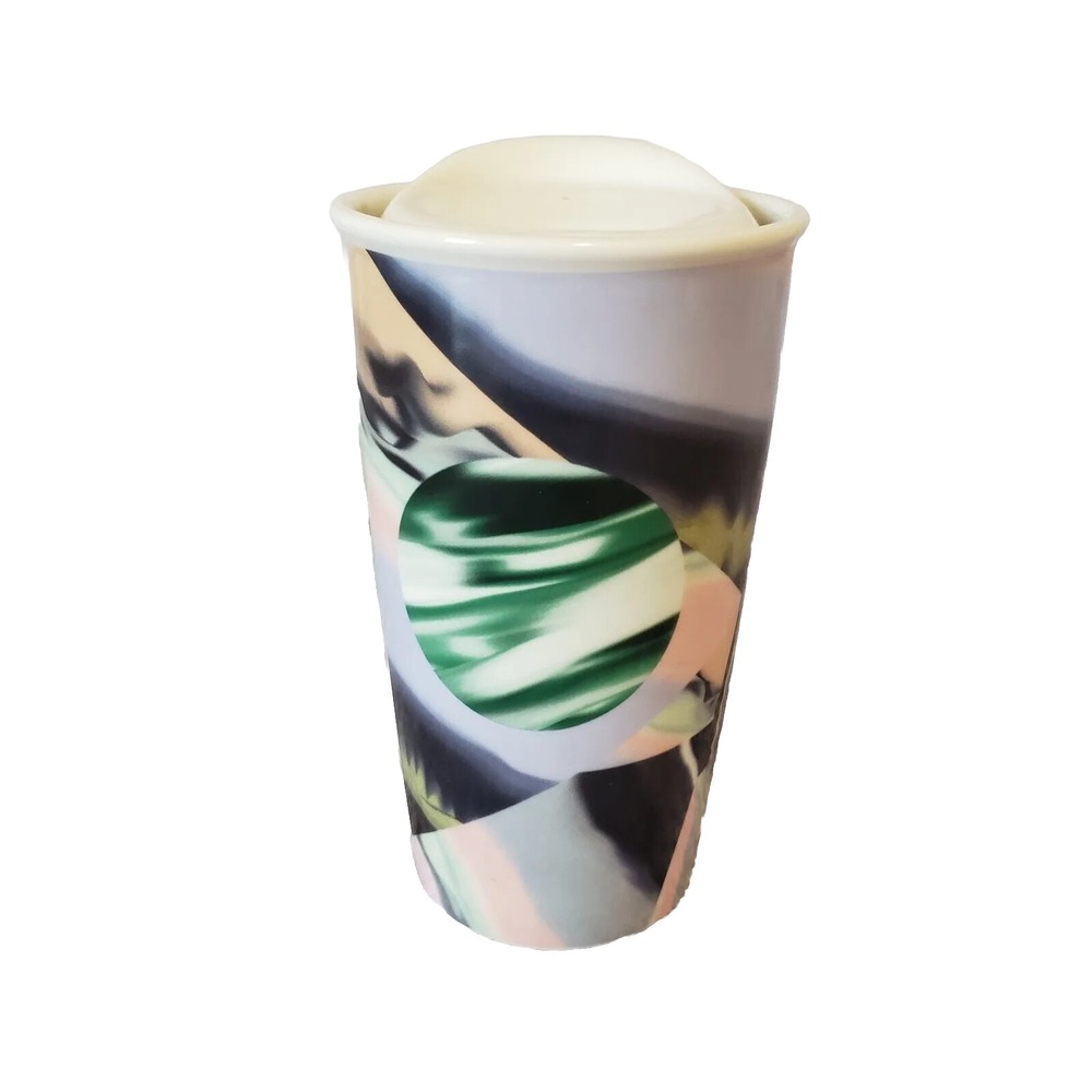 Starbucks Dot Collection Abstract Marble Dot 12oz Tumbler 2014 Pink Swirls